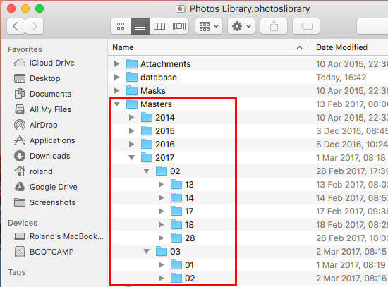 Waar worden Mac-foto's opgeslagen?